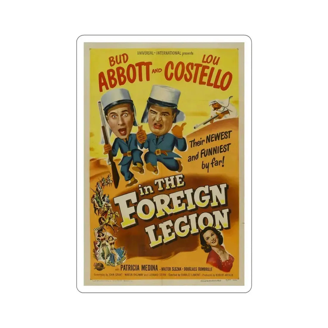 Abbott and Costello Foreign Legion 1950 Movie Poster STICKER Vinyl Die-Cut Decal 5 Inch - The Sticker Space