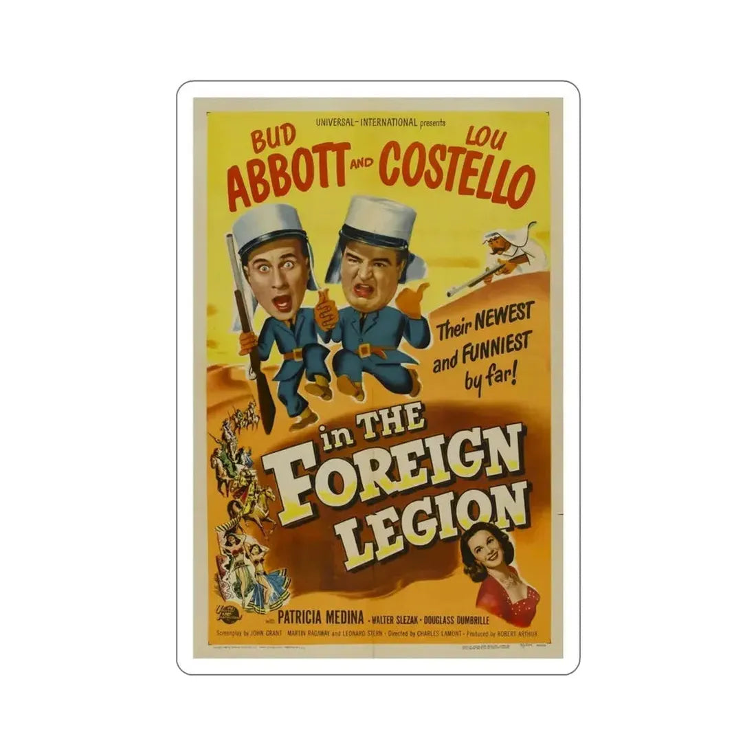 Abbott and Costello Foreign Legion 1950 Movie Poster STICKER Vinyl Die-Cut Decal - The Sticker Space