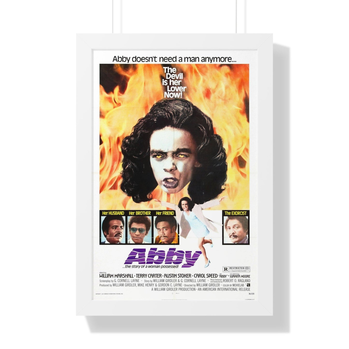 ABBY (THE BLACK EXORCIST 2) 1974 - Framed Movie Poster-16″ x 24″-The Sticker Space