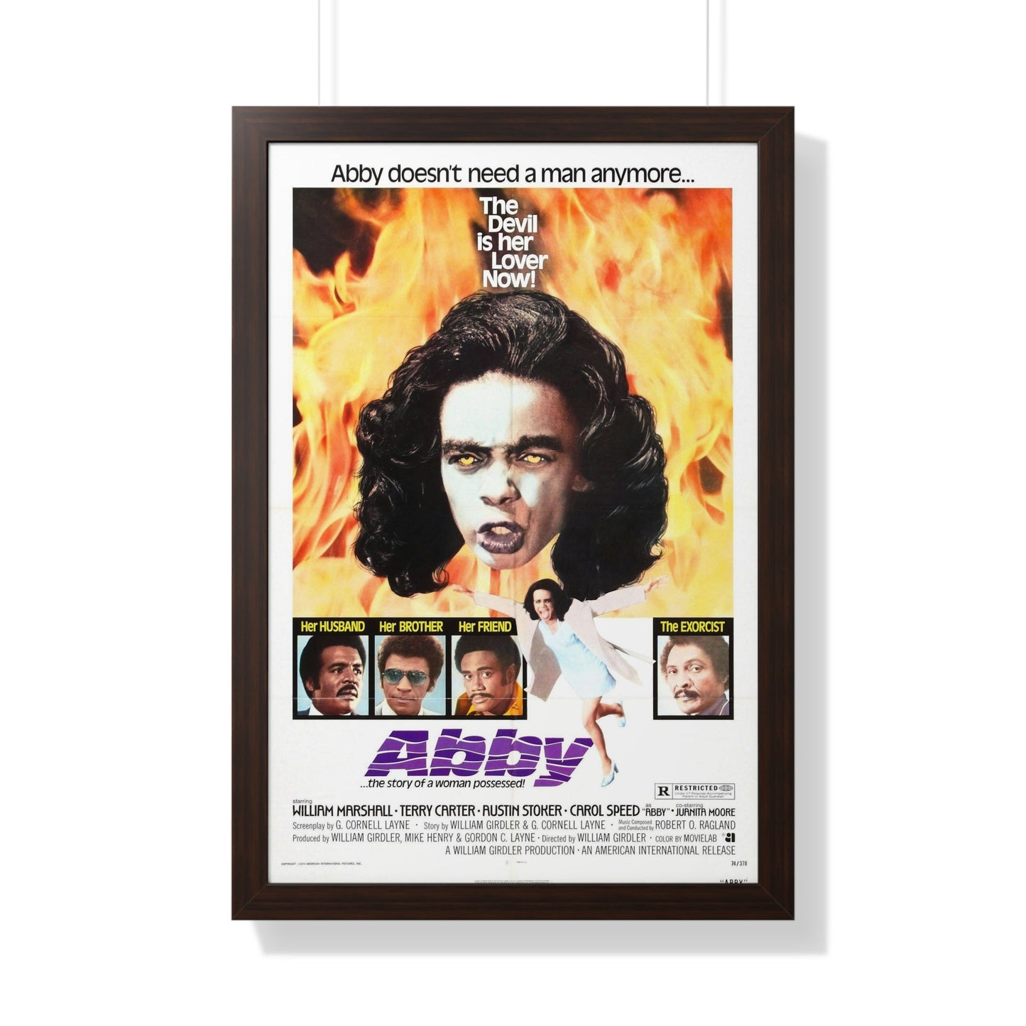 ABBY (THE BLACK EXORCIST 2) 1974 - Framed Movie Poster-20" x 30"-The Sticker Space