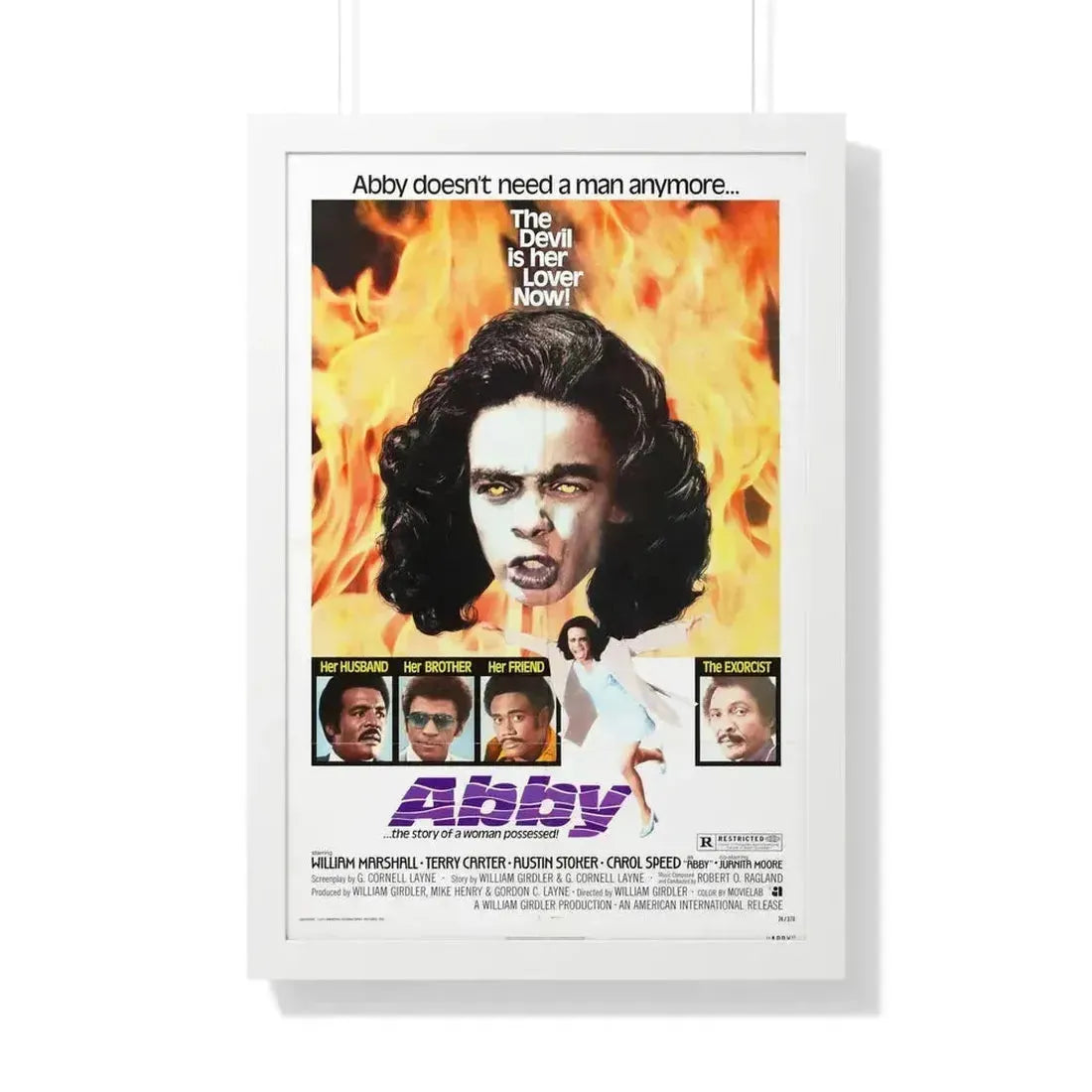 ABBY (THE BLACK EXORCIST 2) 1974 - Framed Movie Poster 20" x 30" White - The Sticker Space