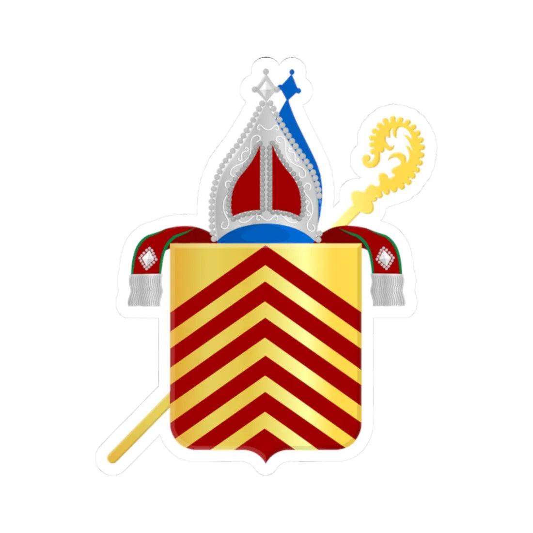 Abdij van Egmond wapen (Netherlands) (Coat of Arms) STICKER Vinyl Kiss-Cut Decal 2 Inch White - The Sticker Space