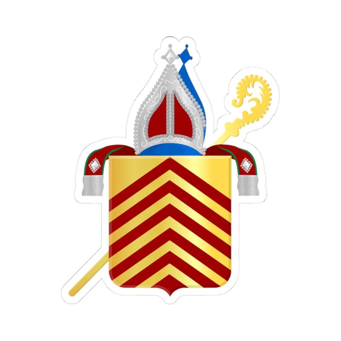 Abdij van Egmond wapen (Netherlands) (Coat of Arms) STICKER Vinyl Kiss-Cut Decal 3 Inch White - The Sticker Space