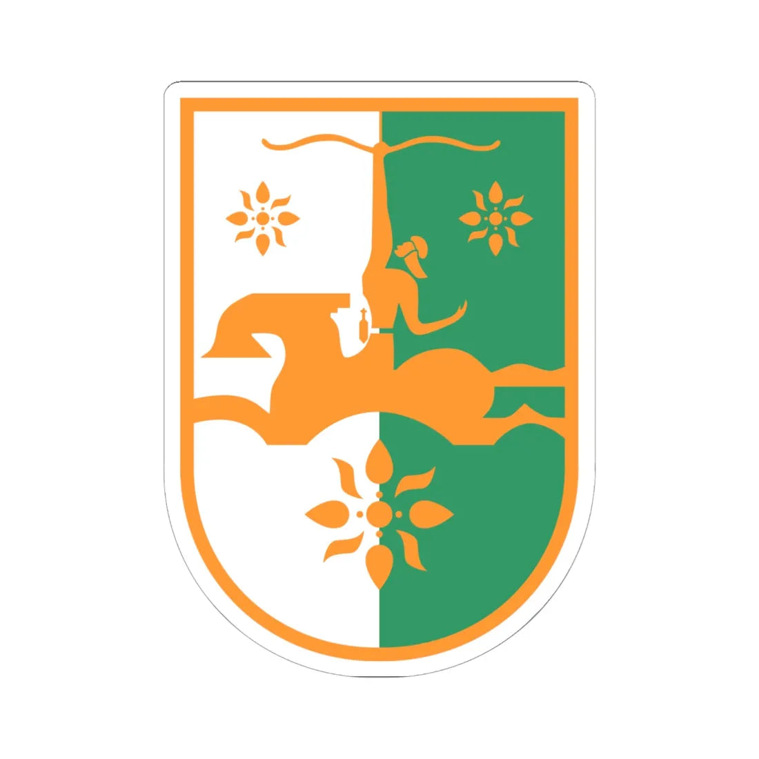 Abkhazia coat of arms (Georgia) (Coat of Arms) STICKER Vinyl Kiss-Cut Decal 6 Inch White - The Sticker Space