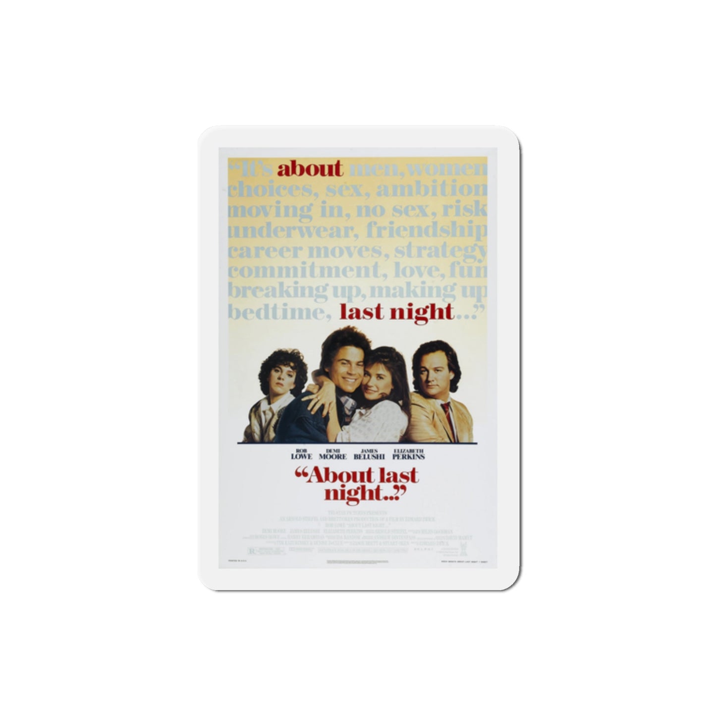 About Last Night 1986 Movie Poster Die-Cut Magnet-2" x 2"-The Sticker Space