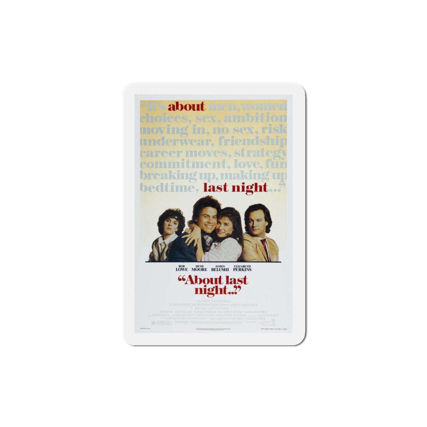 About Last Night 1986 Movie Poster Die-Cut Magnet-3" x 3"-The Sticker Space