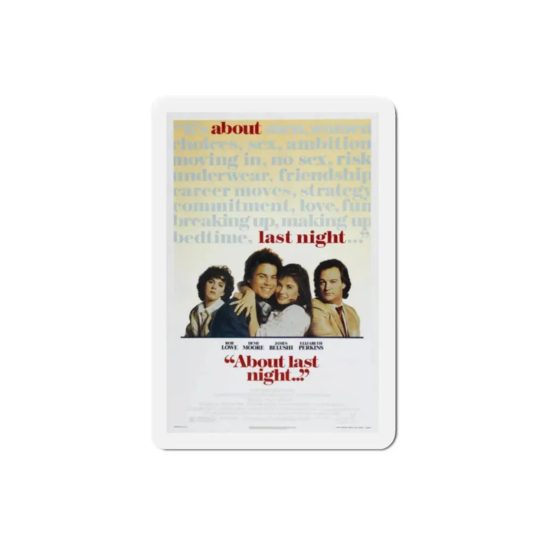 About Last Night 1986 Movie Poster Refrigerator Magnet 2 Inch - The Sticker Space