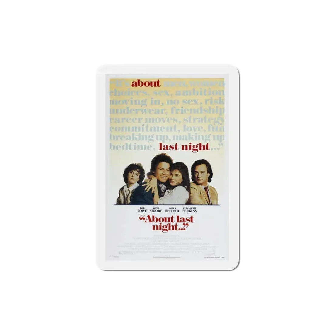 About Last Night 1986 Movie Poster Refrigerator Magnet 3 Inch - The Sticker Space