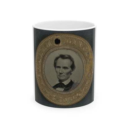 Abraham Lincoln-Hannibel Hamlin Campaign Button For 1860 Presidential Election (U.S. Civil War) White Coffee Mug