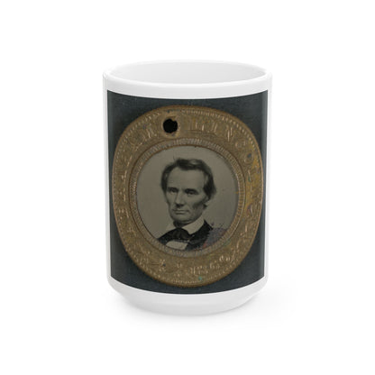 Abraham Lincoln-Hannibel Hamlin Campaign Button For 1860 Presidential Election (U.S. Civil War) White Coffee Mug