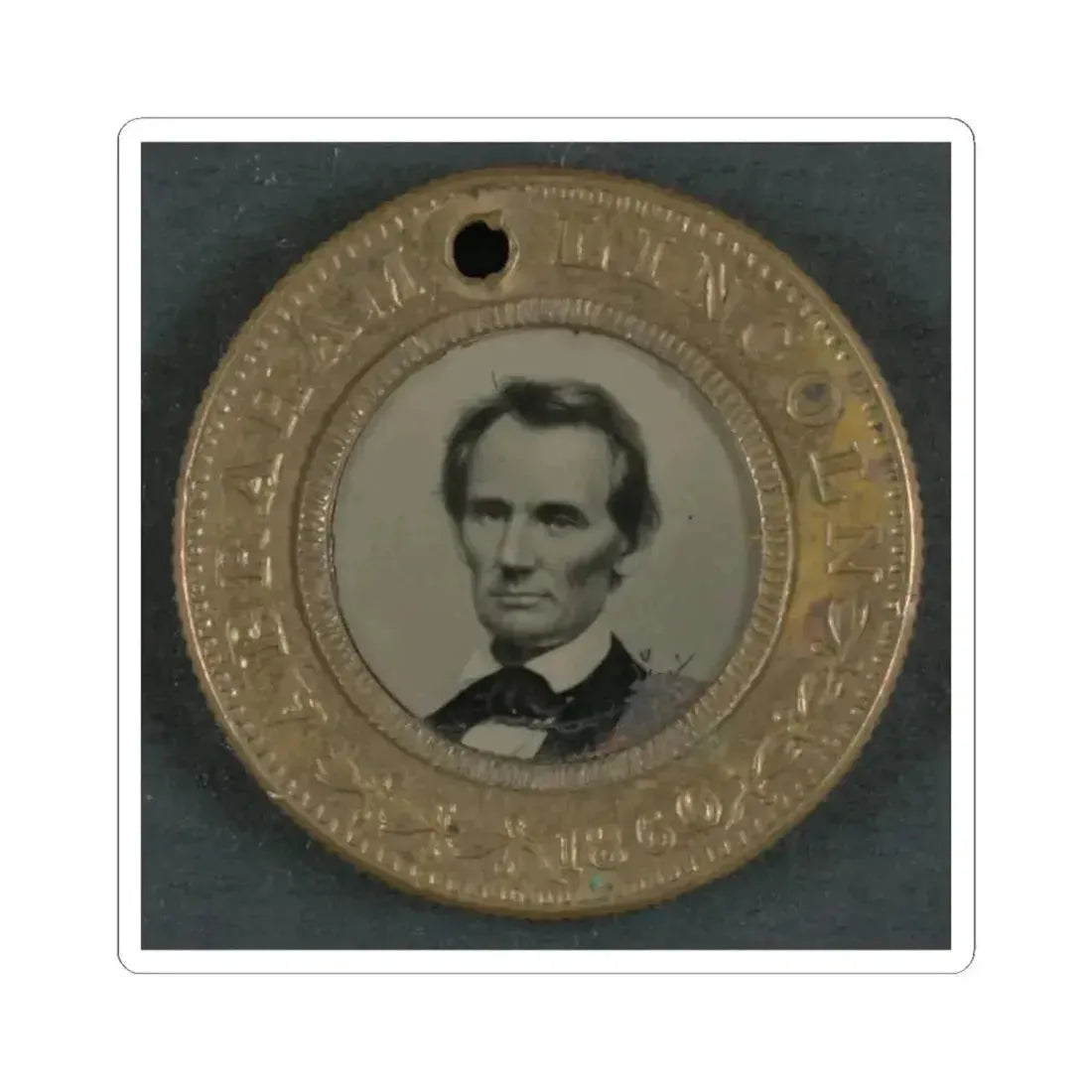 Abraham Lincoln-Hannibel Hamlin Campaign Button for 1860 Presidential Election (U.S. Civil War) STICKER Vinyl Kiss-Cut Decal 2 Inch White - The Sticker Space