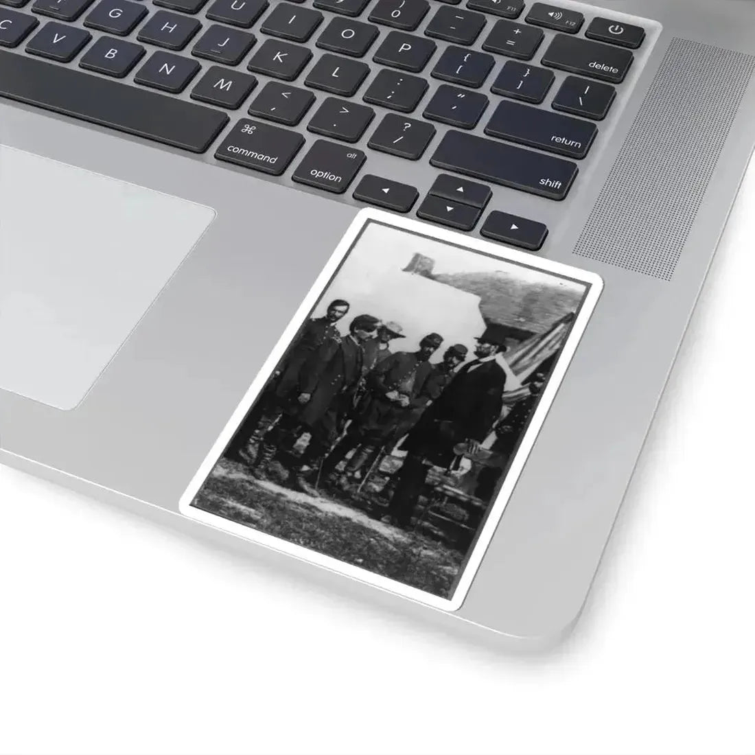 Abraham Lincoln on Battlefield at Antietam, Maryland, Cropped Version That Highlights Mclellan and Lincoln (U.S. Civil War) STICKER Vinyl Kiss-Cut Decal - The Sticker Space