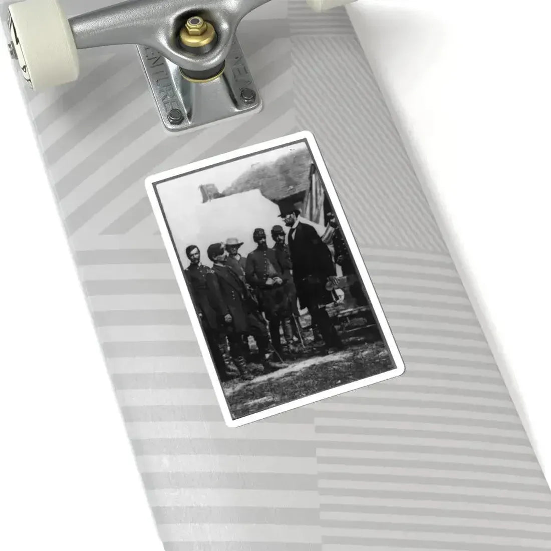 Abraham Lincoln on Battlefield at Antietam, Maryland, Cropped Version That Highlights Mclellan and Lincoln (U.S. Civil War) STICKER Vinyl Kiss-Cut Decal - The Sticker Space