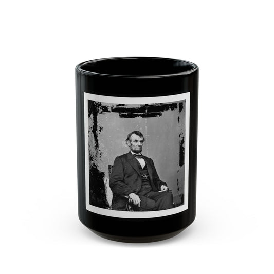 Abraham Lincoln, President Of The United States, Three-Quarter Length Portrait, Seated, Facing Right (U.S. Civil War) Black Coffee Mug