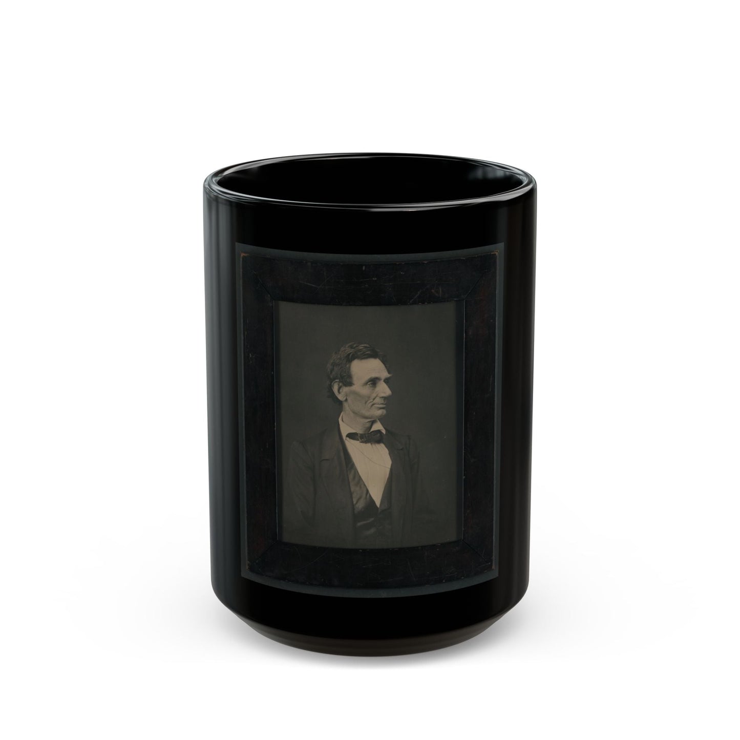 Abraham Lincoln, Presidential Candidate, Half-Length Portrait, Facing Right (U.S. Civil War) Black Coffee Mug