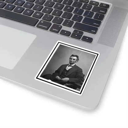 Abraham Lincoln, Three-Quarter Length Portrait, Seated and Holding His Spectacles and a Pencil (U.S. Civil War) STICKER Vinyl Kiss-Cut Decal - The Sticker Space