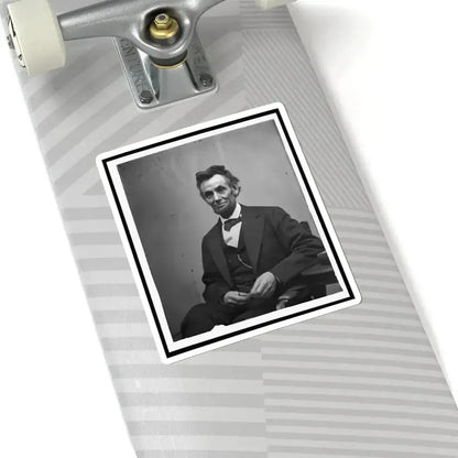 Abraham Lincoln, Three-Quarter Length Portrait, Seated and Holding His Spectacles and a Pencil (U.S. Civil War) STICKER Vinyl Kiss-Cut Decal - The Sticker Space