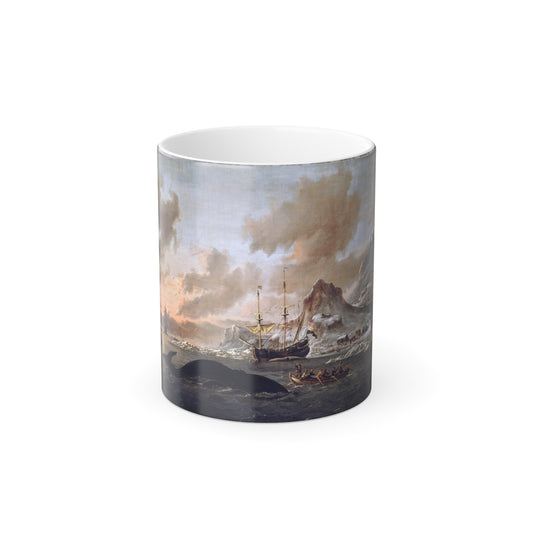 Abraham Storck (1644-1708) Dutch whalers near Spitsbergen - 1690 - Color Changing Mug 11oz-11oz-The Sticker Space