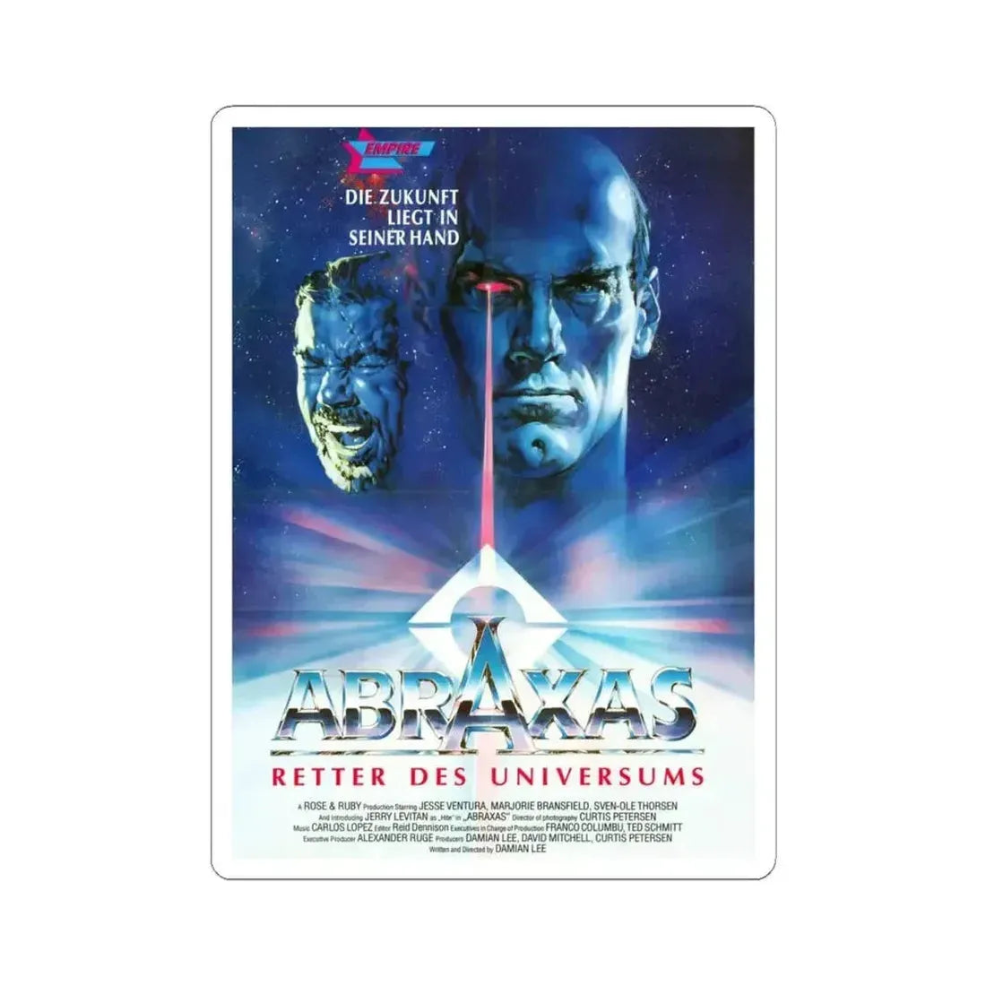 ABRAXAS 1990 Movie Poster - STICKER Vinyl Kiss-Cut Decal 4 Inch White - The Sticker Space