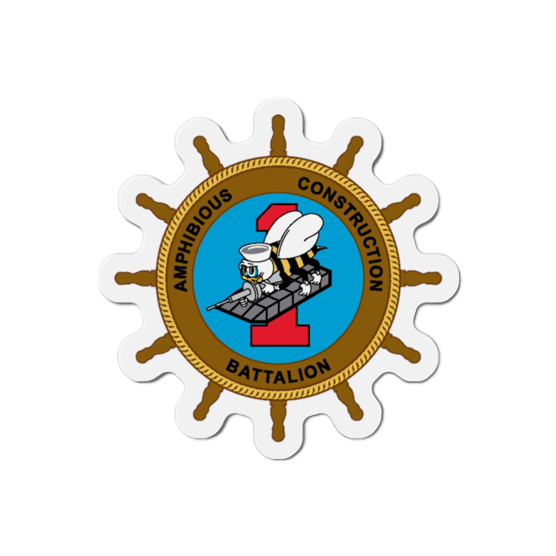 ACB 1 Seabee (U.S. Navy) Die-Cut Magnet-2" x 2"-The Sticker Space