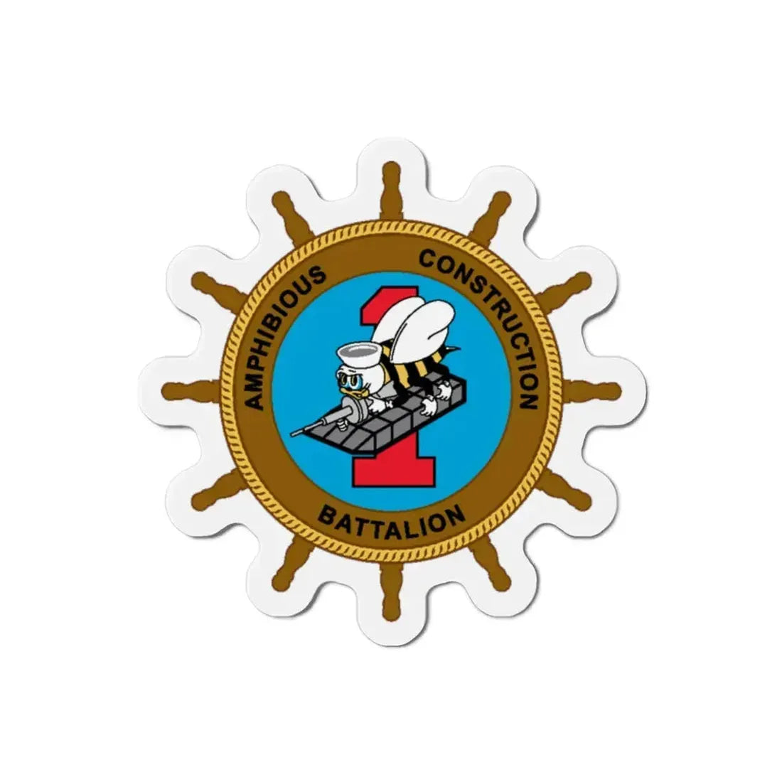 ACB 1 Seabee (U.S. Navy) Refrigerator Magnet 2 Inch - The Sticker Space