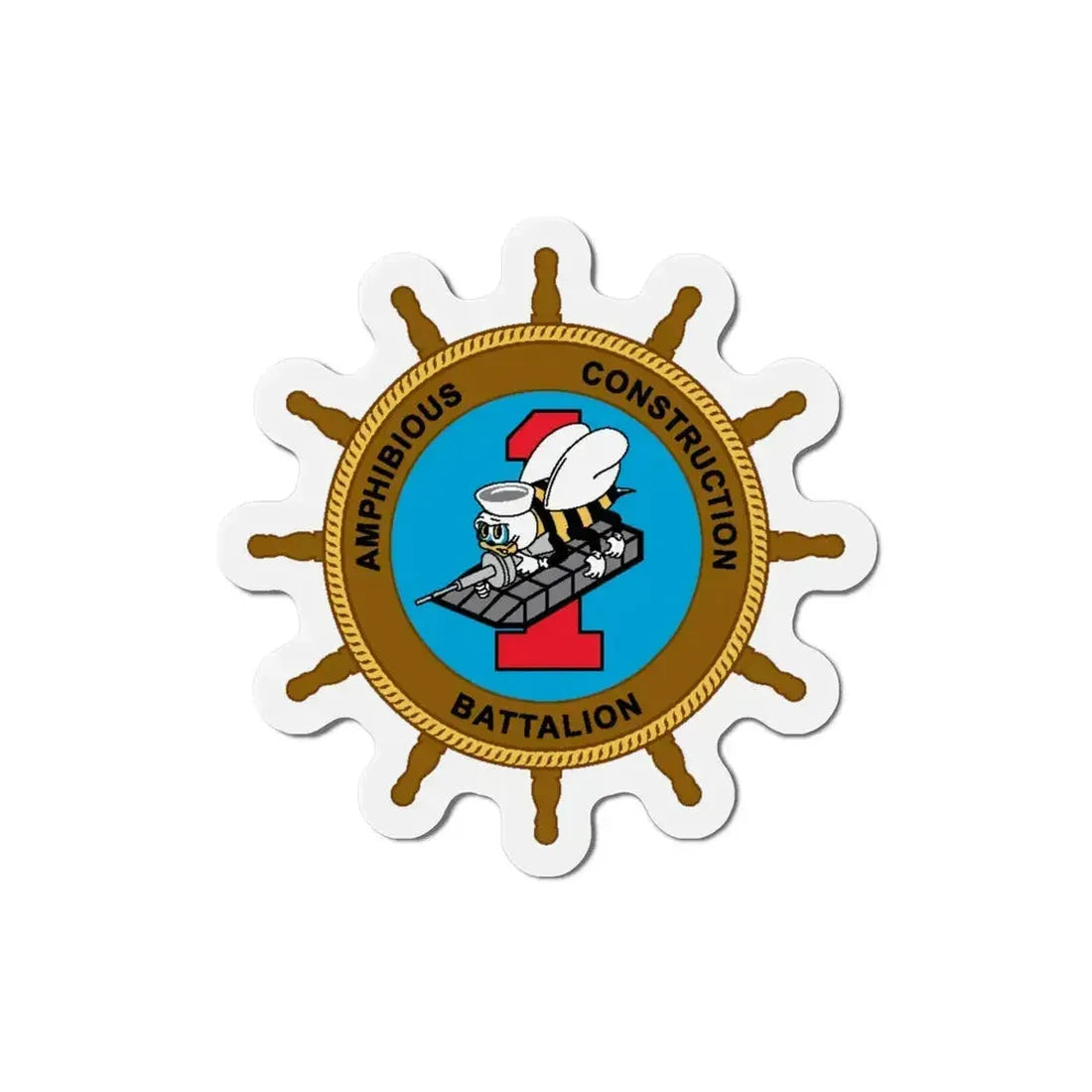 ACB 1 Seabee (U.S. Navy) Refrigerator Magnet 4 Inch - The Sticker Space