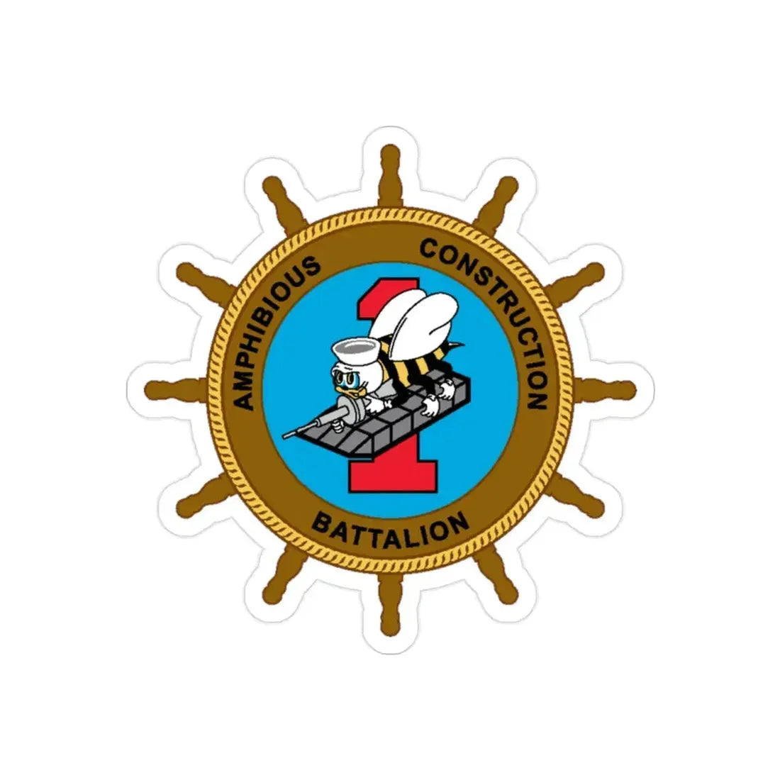 ACB 1 Seabee (U.S. Navy) Transparent STICKER Die-Cut Vinyl Decal - The Sticker Space