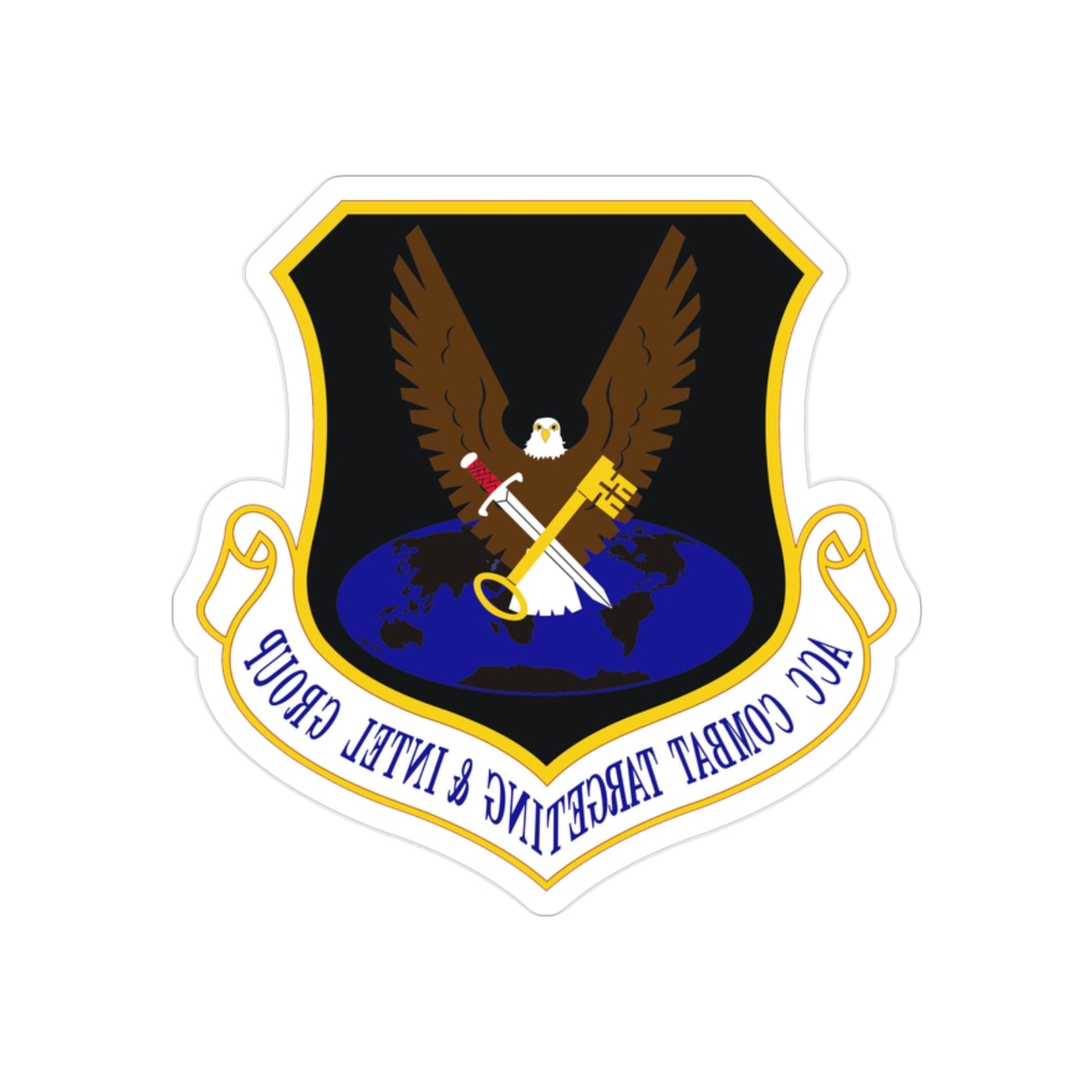 ACC Combat Targeting & Intelligence Group (U.S. Air Force) REVERSE PRINT Transparent STICKER-2" × 2"-The Sticker Space