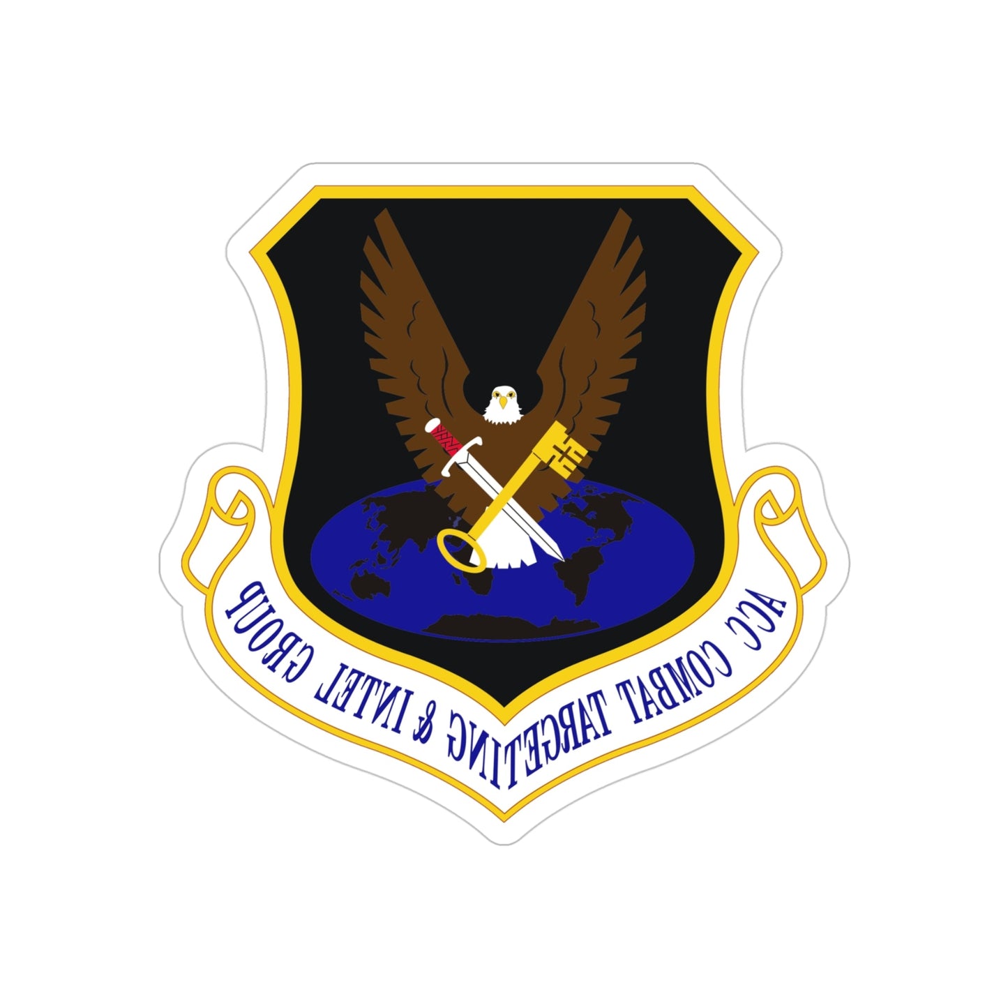 ACC Combat Targeting & Intelligence Group (U.S. Air Force) REVERSE PRINT Transparent STICKER-4" × 4"-The Sticker Space