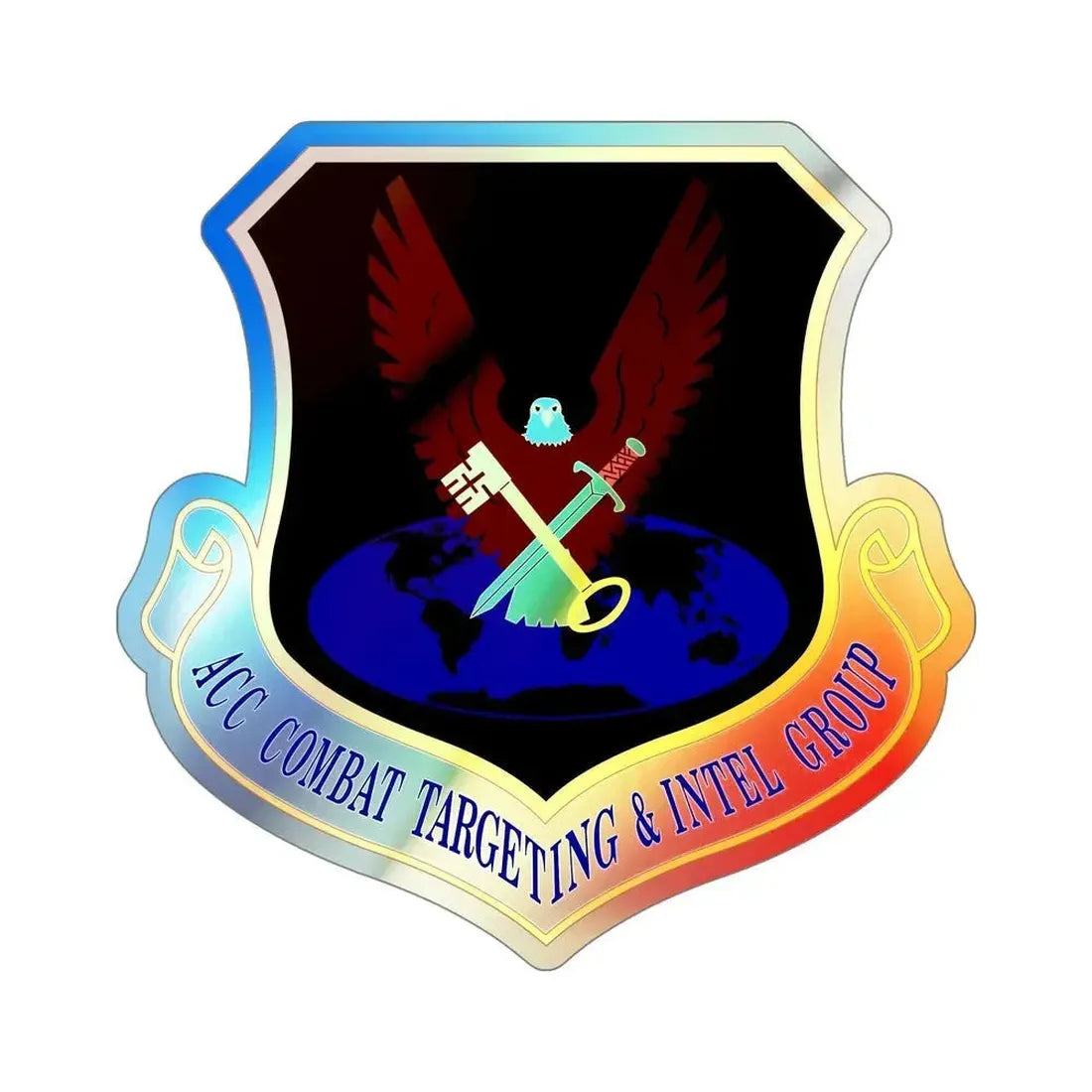ACC Combat Targeting & Intelligence Group (U.S. Air Force) Holographic STICKER Die-Cut Vinyl Decal 5 Inch Holographic - The Sticker Space