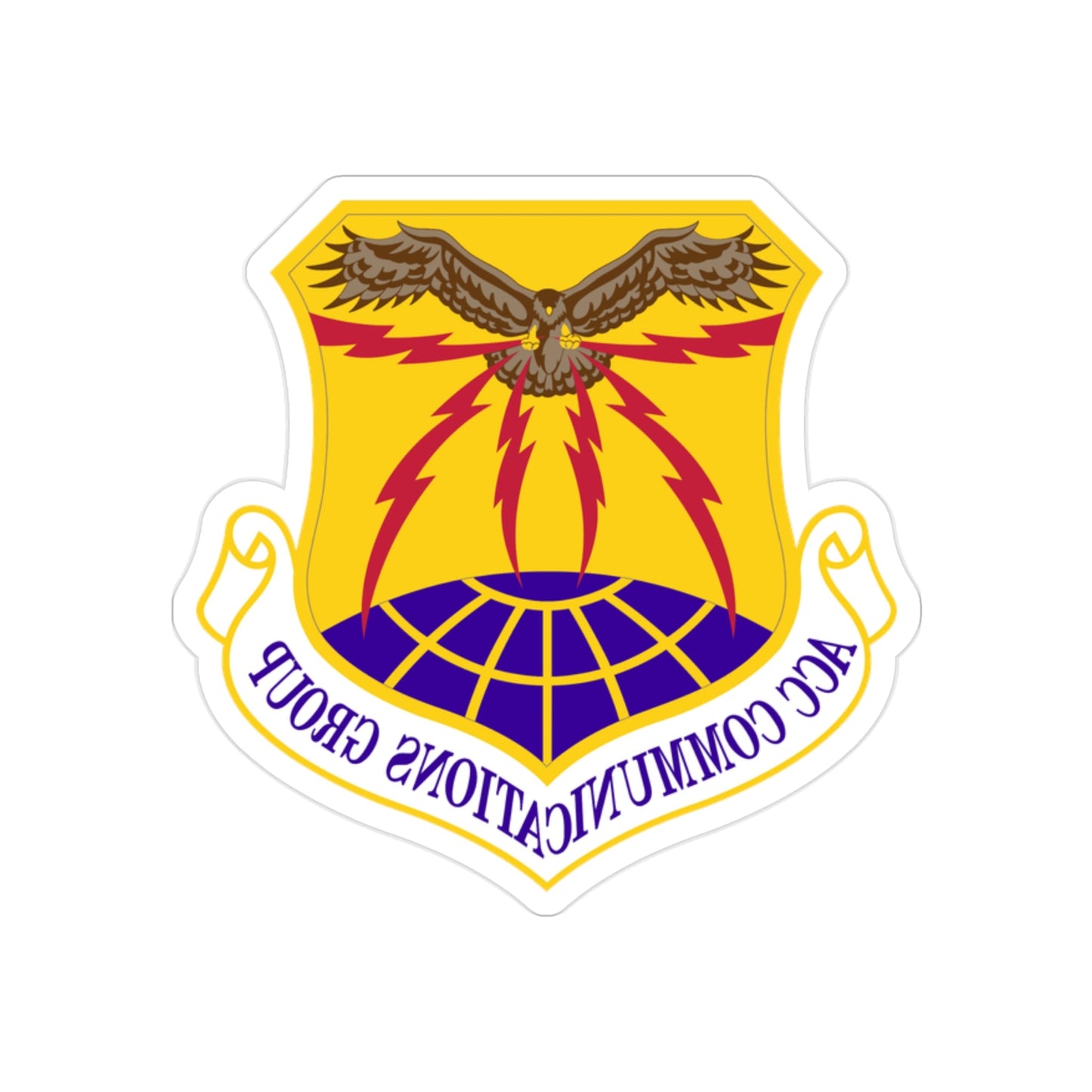 ACC Communications Group (U.S. Air Force) REVERSE PRINT Transparent STICKER-2" × 2"-The Sticker Space