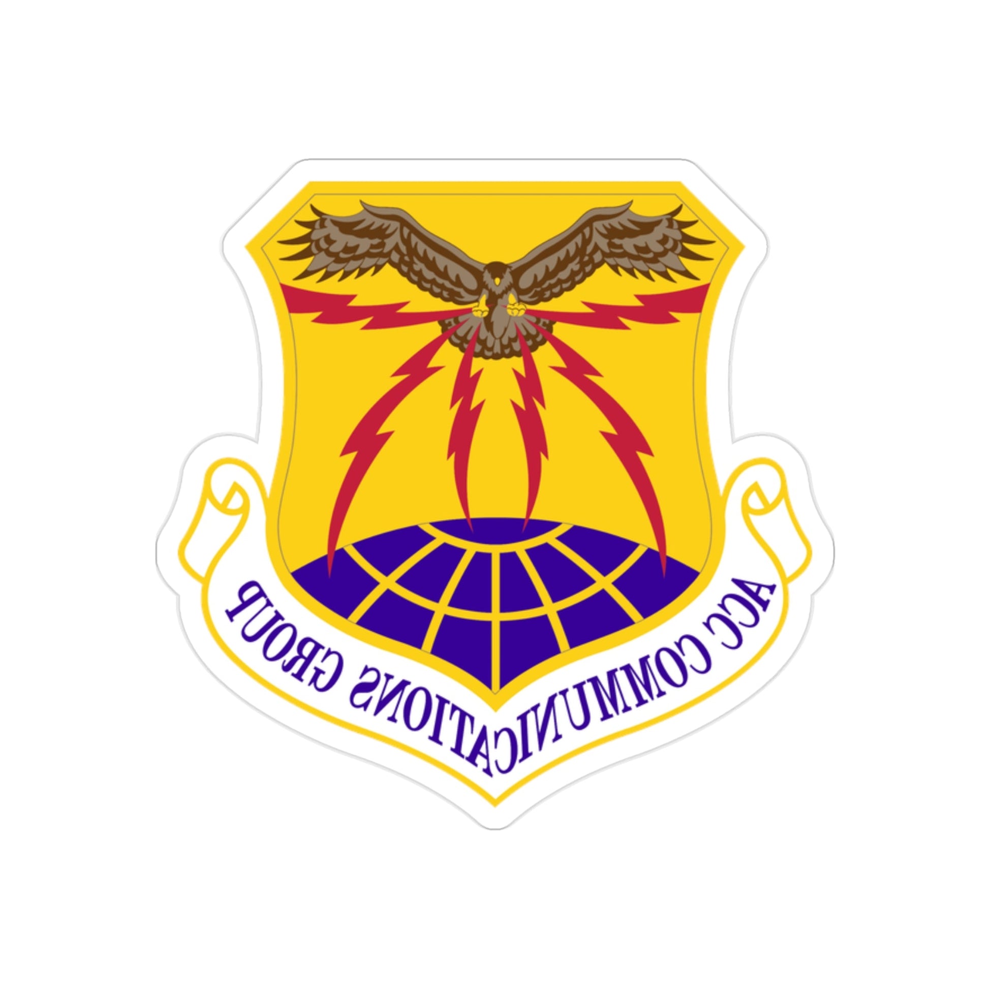 ACC Communications Group (U.S. Air Force) REVERSE PRINT Transparent STICKER-2" × 2"-The Sticker Space