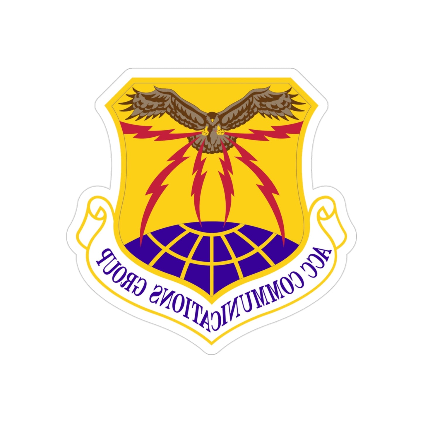 ACC Communications Group (U.S. Air Force) REVERSE PRINT Transparent STICKER-3" × 3"-The Sticker Space