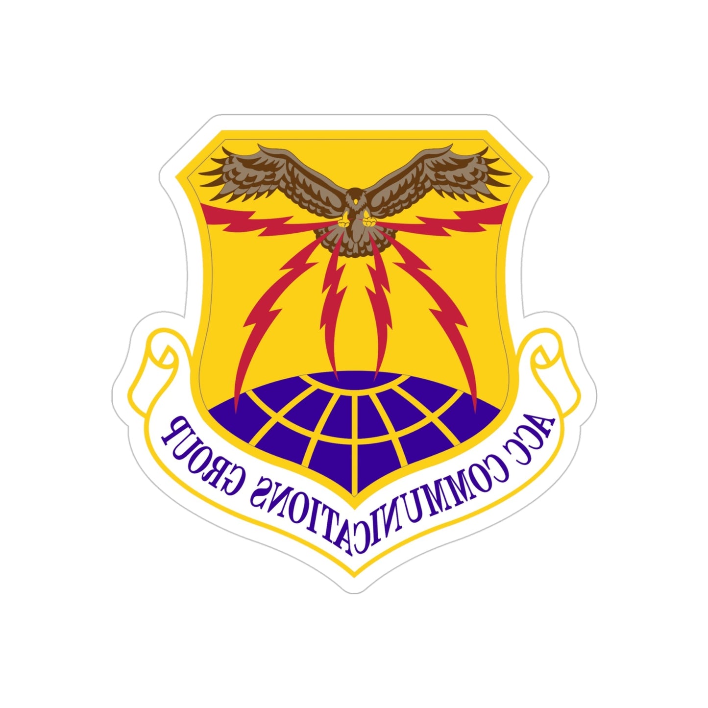 ACC Communications Group (U.S. Air Force) REVERSE PRINT Transparent STICKER-4 Inch-The Sticker Space