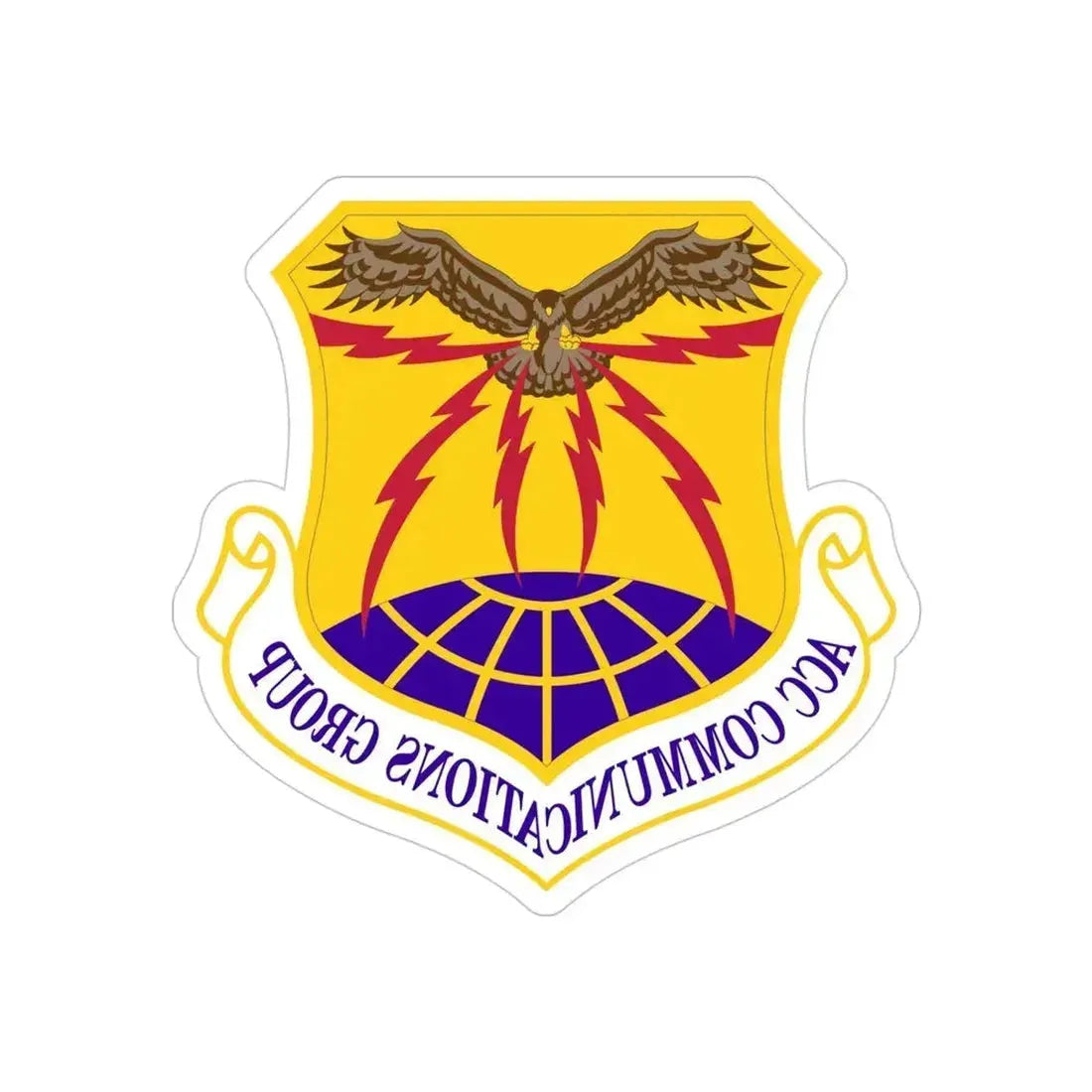 ACC Communications Group (U.S. Air Force) REVERSE PRINT Transparent Die-Cut STICKER 4 Inch Die-Cut Transparent - The Sticker Space