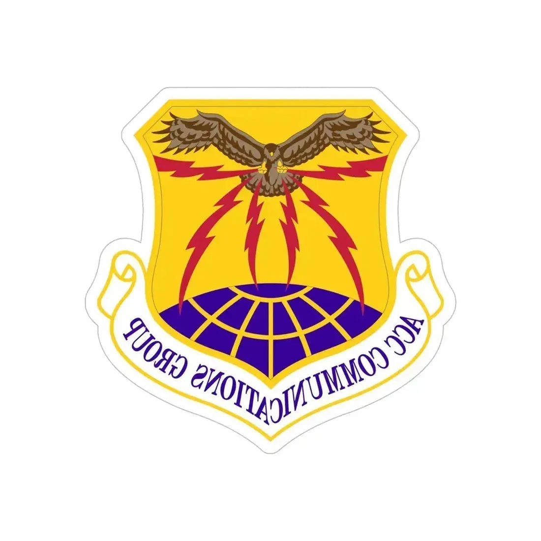 ACC Communications Group (U.S. Air Force) REVERSE PRINT Transparent Die-Cut STICKER 6 Inch Die-Cut Transparent - The Sticker Space