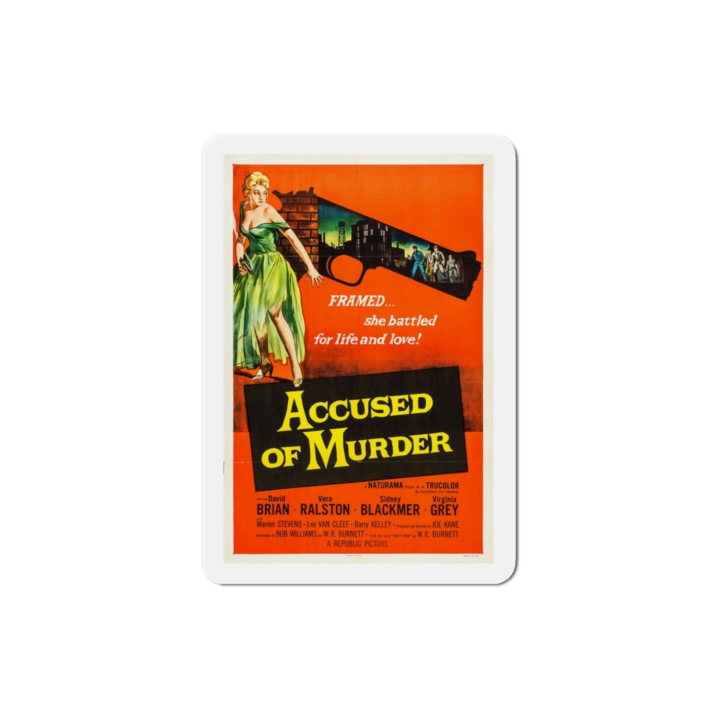 Accused of Murder 1956 Movie Poster Die-Cut Magnet-3 Inch-The Sticker Space