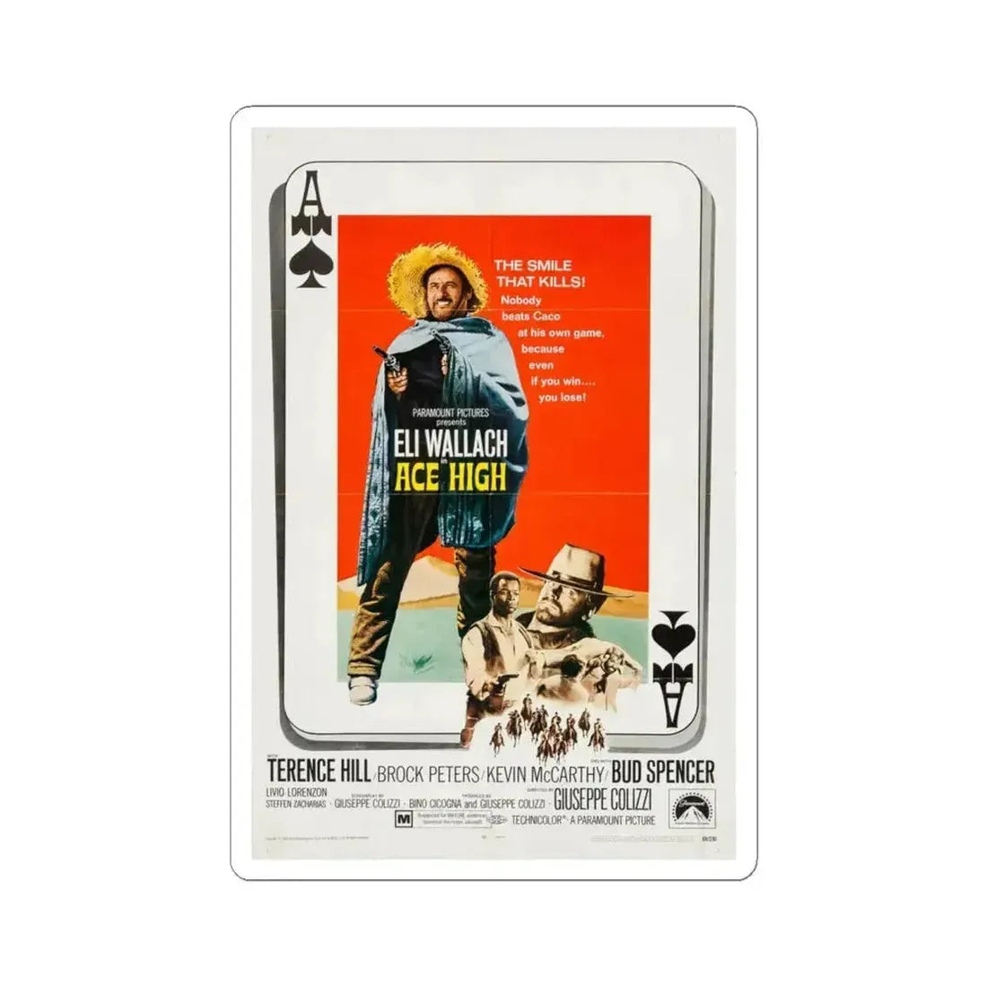 Ace High 1969 Movie Poster - STICKER Vinyl Kiss-Cut Decal 6 Inch White - The Sticker Space