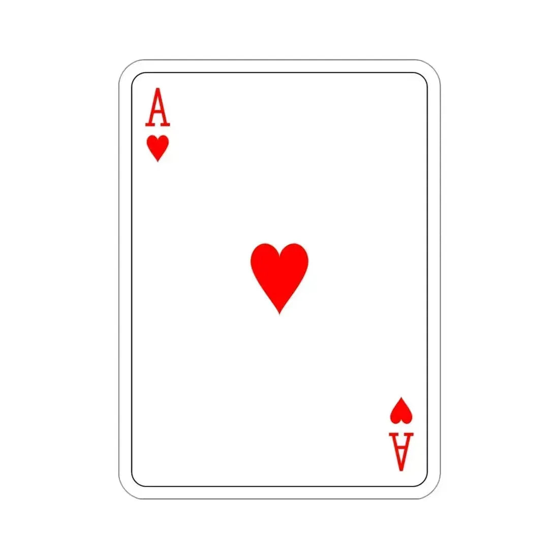 Ace of Hearts Playing Card STICKER Vinyl Die-Cut Decal 4 Inch - The Sticker Space