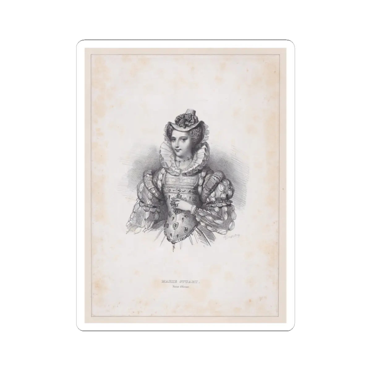 SKU:TSS-STICK-CHLJCQ-4X4-2 Sizes:4" × 4" Types:White