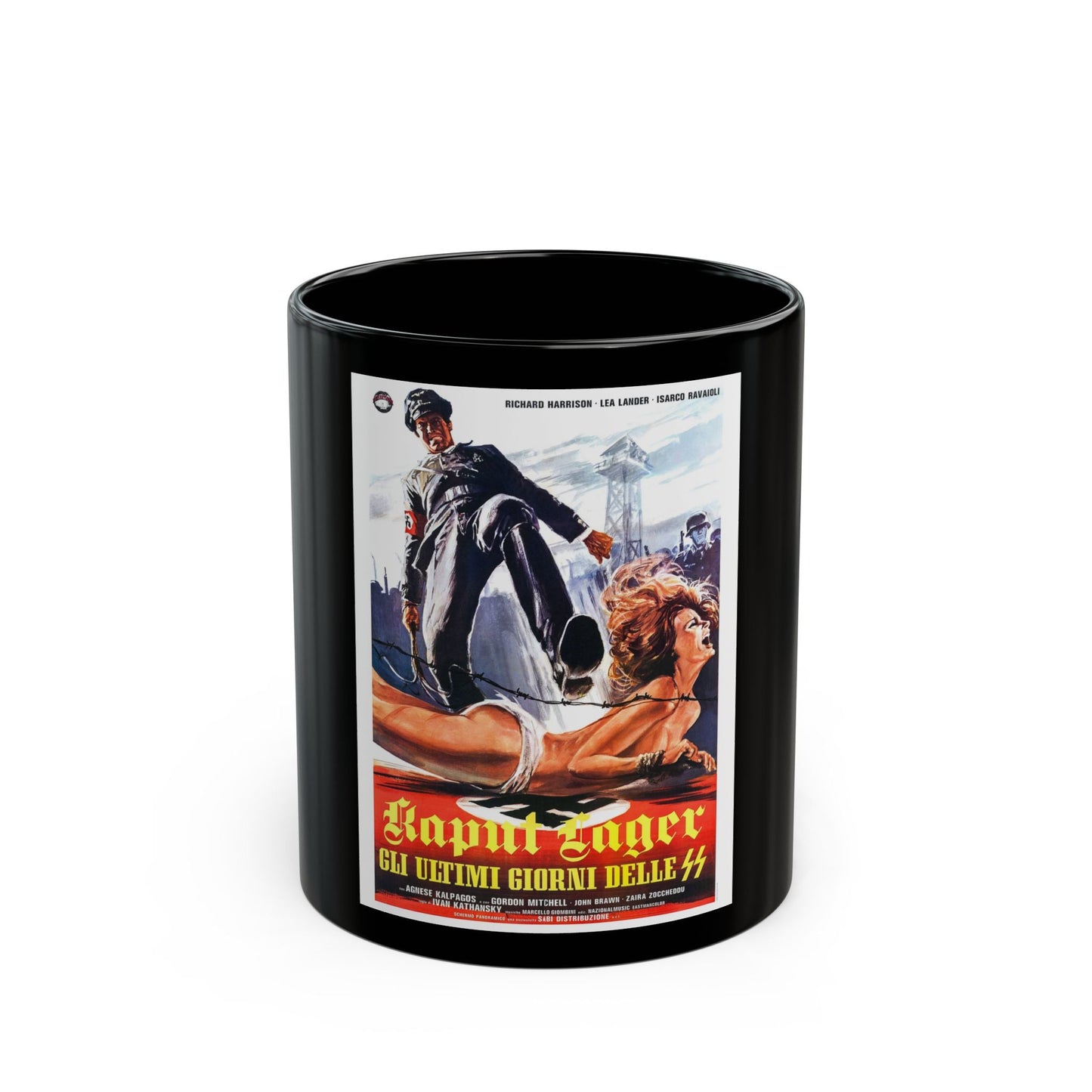 ACHTUNG! DESERT TIGERS 1977 Movie Poster - Black Coffee Mug