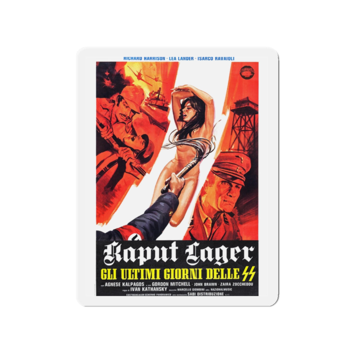 ACHTUNG! DESERT TIGERS (ITALIAN) 2 1977 Movie Poster - Die-Cut Magnet-2" x 2"-The Sticker Space