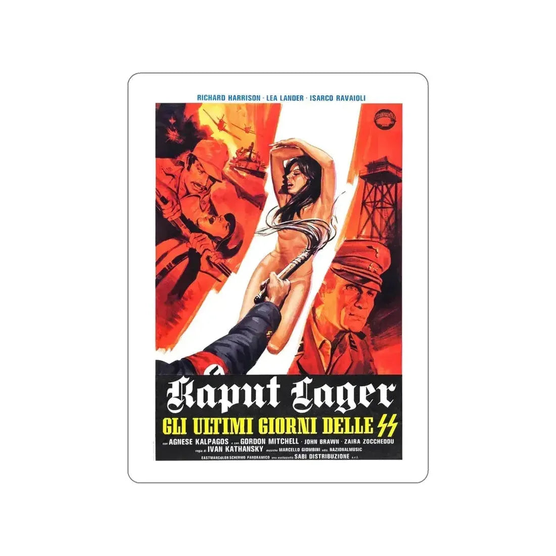 ACHTUNG! DESERT TIGERS (ITALIAN) 2 1977 Movie Poster STICKER Vinyl Die-Cut Decal 5 Inch - The Sticker Space