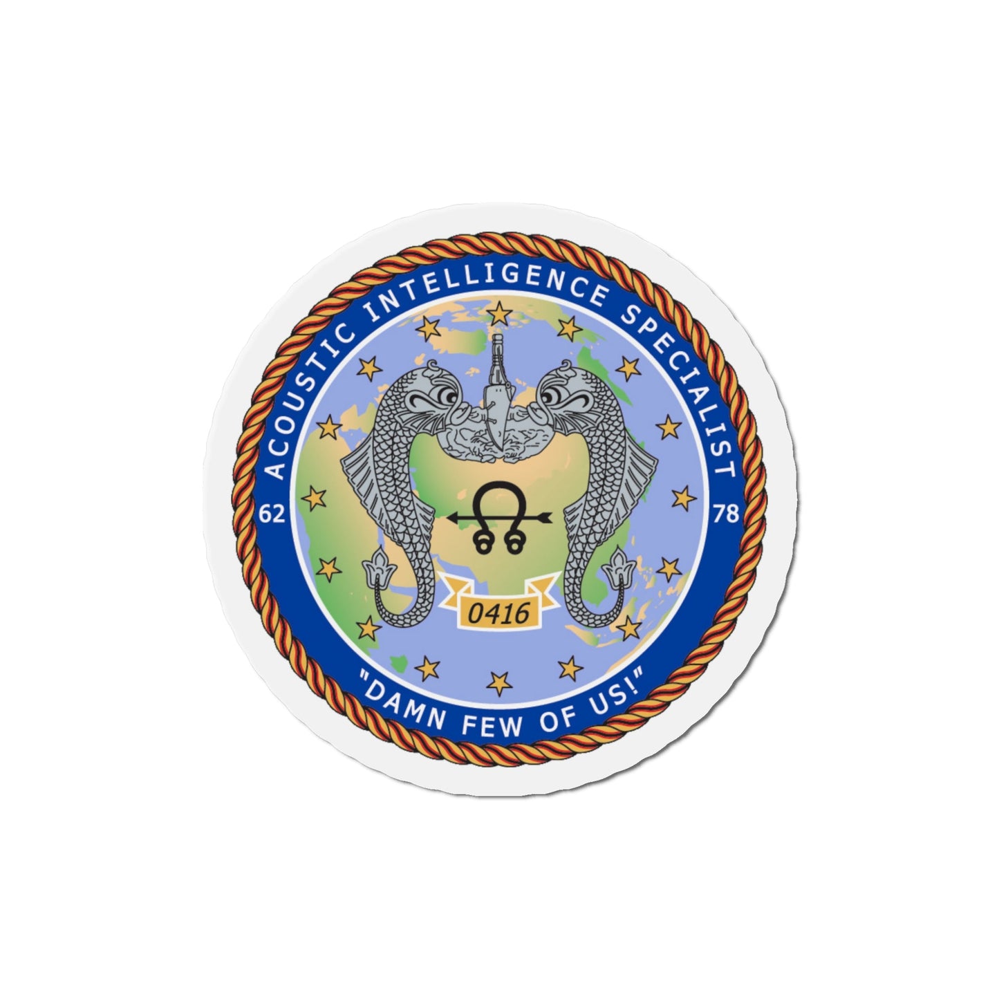 ACINT Specialist Acoustic Intelligence Specialist (U.S. Navy) Die-Cut Magnet-5" x 5"-The Sticker Space