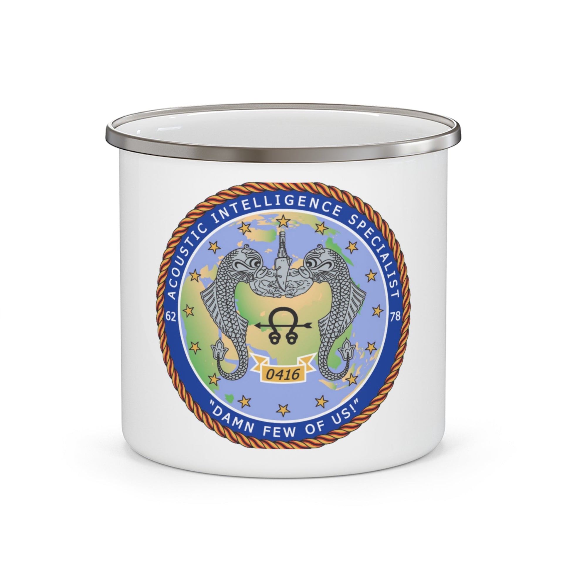 ACINT Specialist Acoustic Intelligence Specialist (U.S. Navy) Enamel Mug 12oz-12oz-The Sticker Space