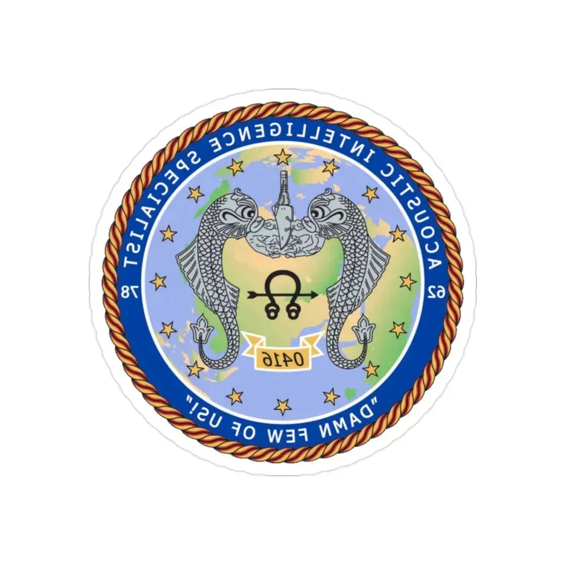 ACINT Specialist Acoustic Intelligence Specialist (U.S. Navy) REVERSE PRINT Transparent Die-Cut STICKER 2 Inch Die-Cut Transparent - The Sticker Space