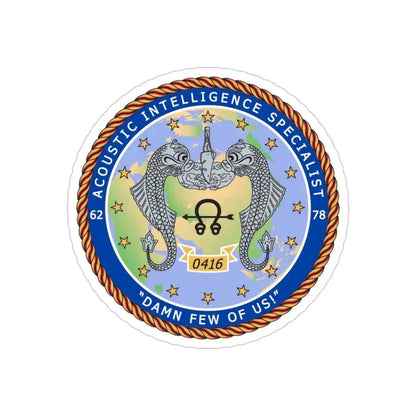 ACINT Specialist Acoustic Intelligence Specialist (U.S. Navy) Transparent STICKER Die-Cut Vinyl Decal 5 Inch - The Sticker Space