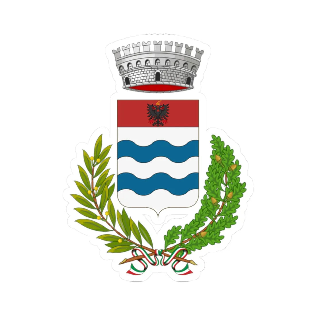 Acquaformosa-Stemma (Italy) (Coat of Arms) STICKER Vinyl Kiss-Cut Decal 2 Inch White - The Sticker Space