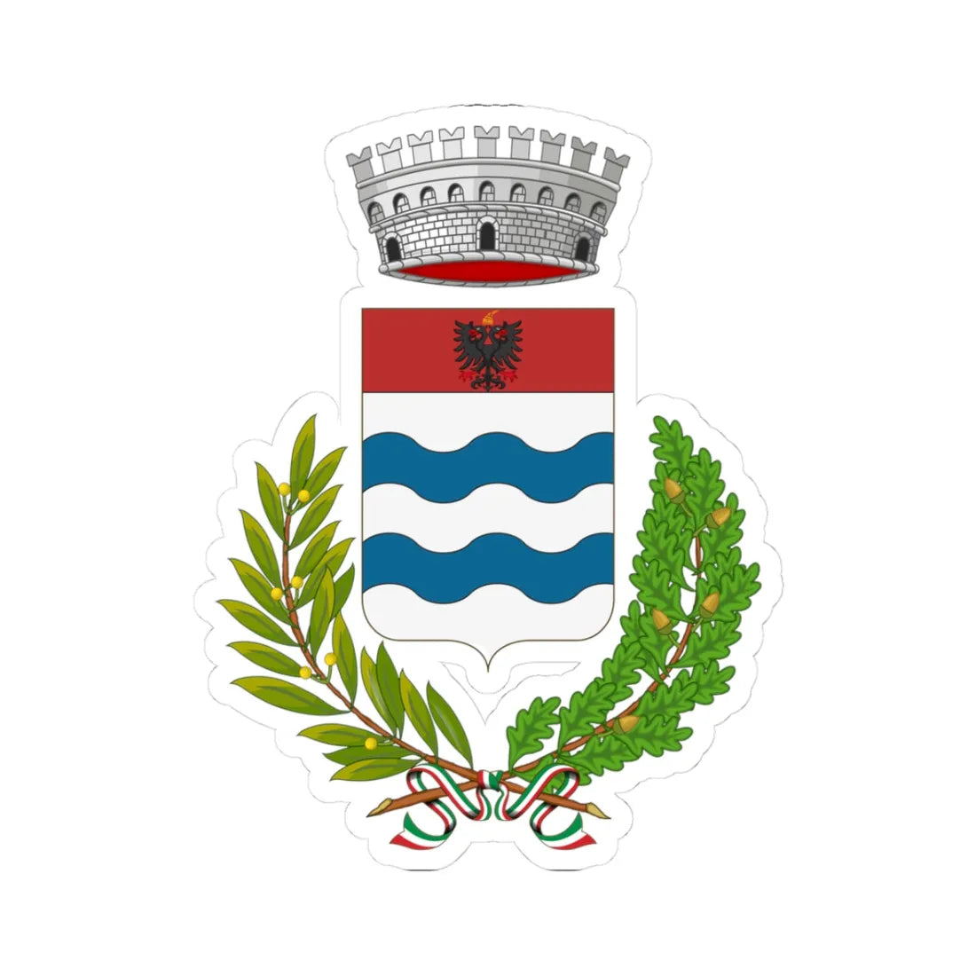Acquaformosa-Stemma (Italy) (Coat of Arms) STICKER Vinyl Kiss-Cut Decal 3 Inch White - The Sticker Space