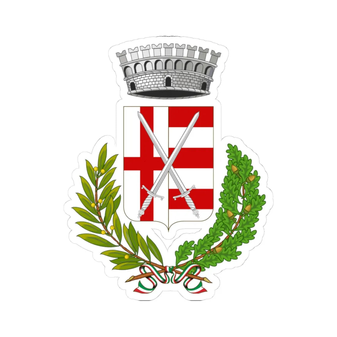 Acquanegra Cremonese-Stemma (Italy) (Coat of Arms) STICKER Vinyl Kiss-Cut Decal 3 Inch White - The Sticker Space